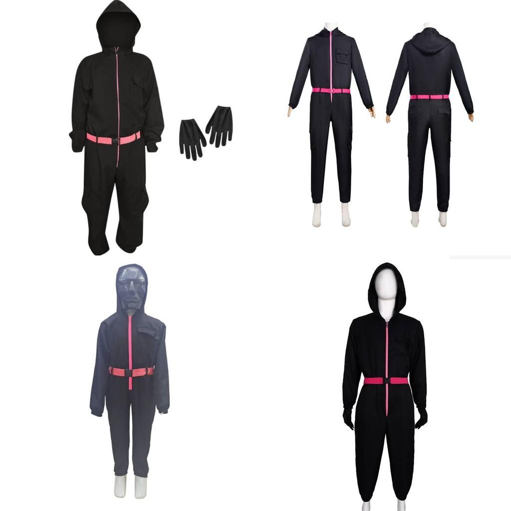 Squid Game Popular Movie Halloween Costume For Kids With Cotton Blend Fabric Cosplay Suit
