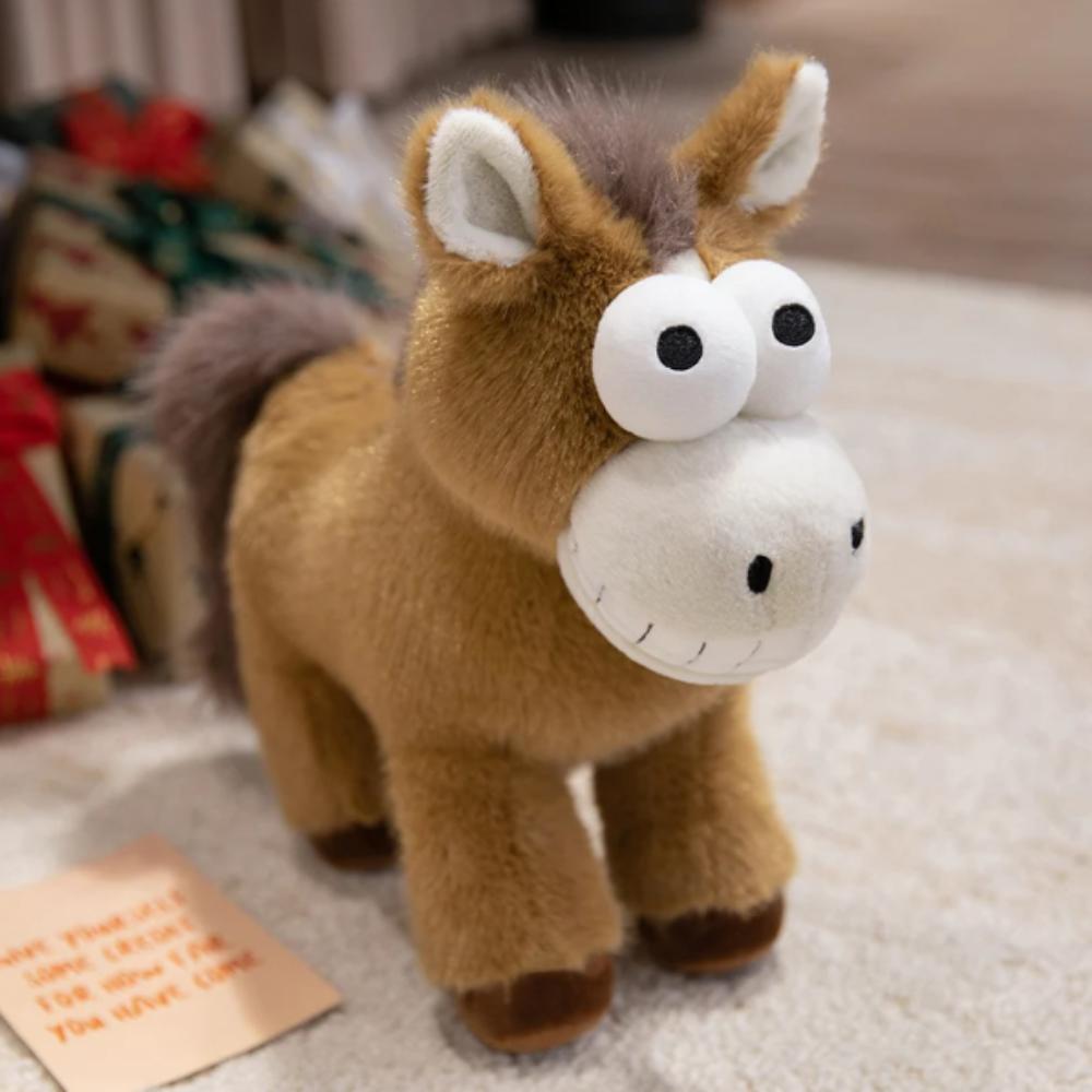 

Soft Standing Pony Doll Non-Slip Bottom Stuffed Plush Toy Horse Plush Toys Kids Birthday Gift 28cm коричневий