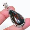 Natural Bloodstone Gemstone Handmade 925 Sterling Silver Pendant 1.97" AP-14865