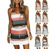 Women's Slimming Solid Color Jumpsuit with Brick Decoration - Summer Casual Long Pants