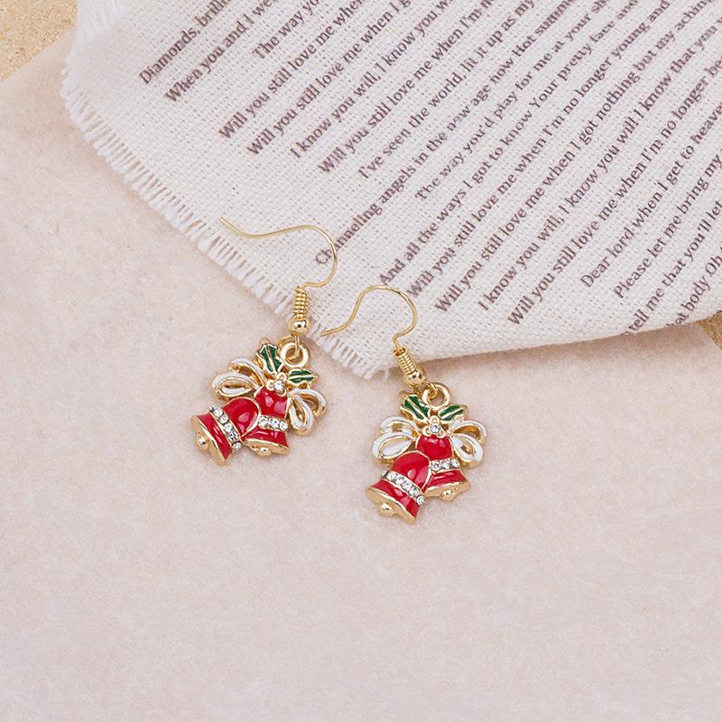 Christmas Earrings, Creative Sweet Drip Bow Bell Earrings Earrings