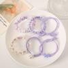 6Pcs Hair Ropes Braided Design Faux Pearls Bow Decor Hair Ties Soft Fabric High Elasticity No Damage Hair Bands Ponytail Holder Hair Accessories