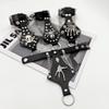 Steampunk Skull Finger PU Leather Bracelet For Men Gothic Silver Color Link Chain Bracelets Bangles Rock Halloween