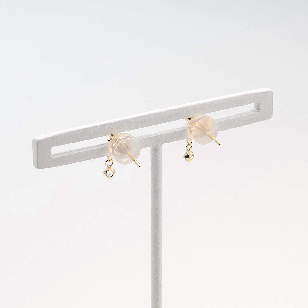 ESTELLE [Official] [Web Exclusive] Women's Earrings in 10K Yellow Gold with March Birthstone Aquamarine (0222-8669-0019-0000)