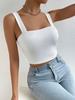Square Neck Knit Tank Top Crop Tops Women Summer Camis Solid Color Camisole Fashion SportsTube Female Sleeveless Cropped Y2K Girl Clothes
