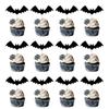 Party Cake Halloween Flags Set With Paper Bat Spider Figures Festive Decoration