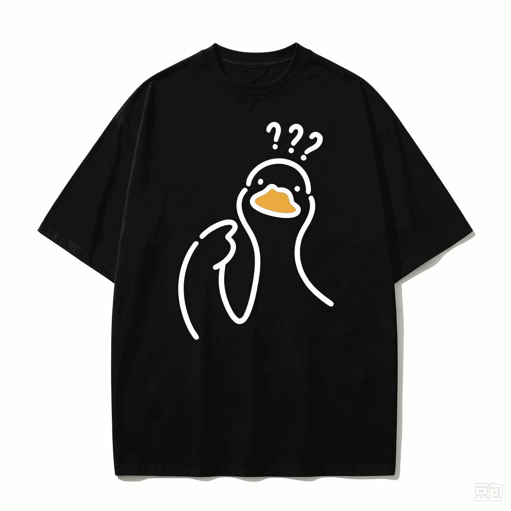 Vintage Goose Graphic T‑Shirt Funny Animal Print Oversized Crew Neck Short Sleeve Unisex Casual Streetwear Tee Top for Daily Party Outdoor Summer Wear