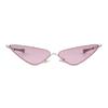 Fashion Slim Metal Triangle Cat Eye Sunglasses for Women Men Designer Trendy Ocean Lens Half Frame Cateye Sun Glasses S8807G