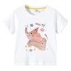 Girls TShirt Cute Elephant Print Short Sleeve Tee 100 Cotton Soft Breathable Summer Tops for Kids Children