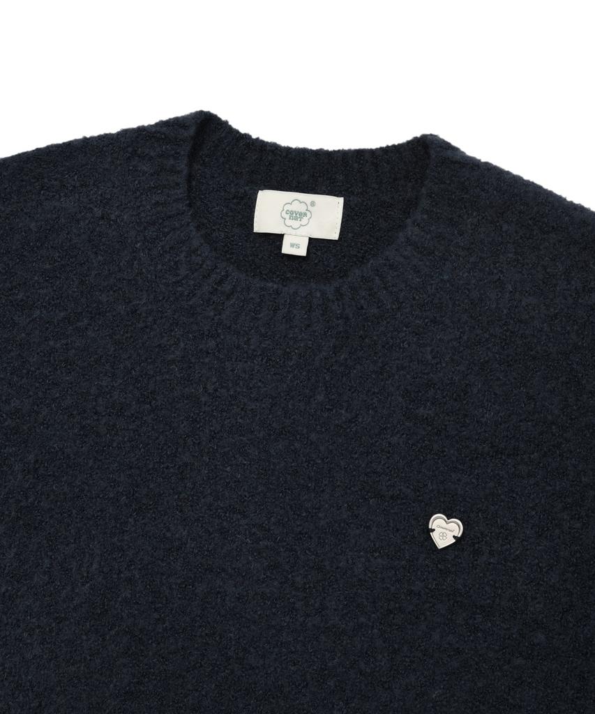 COVERNAT WOMAN Boucle Round Knit Dark Blue