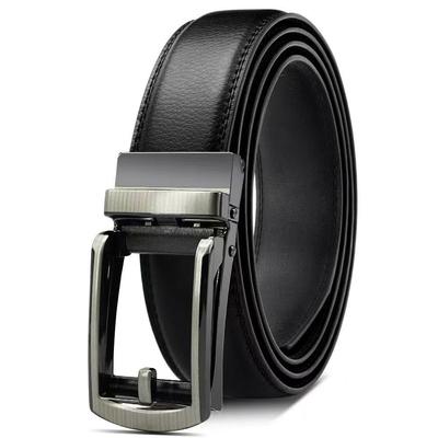 [VoloEco] Genuine Leather Belt for Men, Automatic Locking Buckle, Infinitely Adjustable, No Holes, Suitable for Suits, Business, Casual, Comfort,