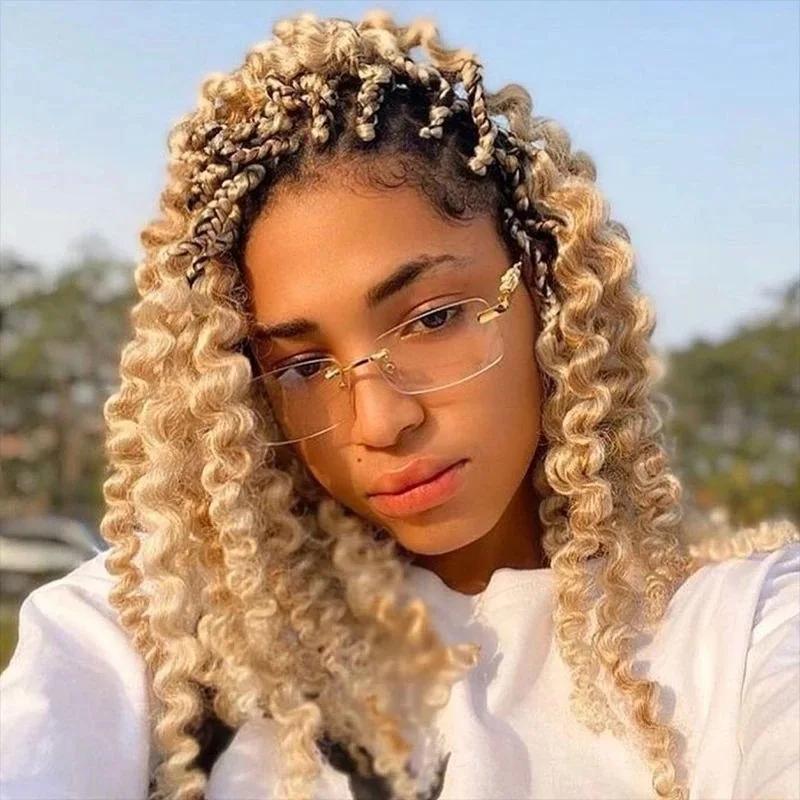 Vintage Rimless Square Sunglasses Women Men Luxury Brand Designer Popular Travel Driving Metal Leopard Head Sun Glasses Uv400