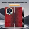 Premium Luxury Crocodile Pattern Genuine Leather Case For Huawei Mate X7 X6 X5 Magnetic Flip Smart Window Full Protection Cover