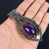 Amethyst Anhänger Edelsteinschmuck, 999 Kupferdraht gewickelter Anhänger, Geschenk für Frauen Handgefertigter Anhänger