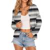 Women's Striped Button Front Knit Cardigan Cute Open Front Sweater for Casual Wear