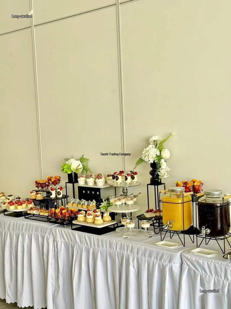 Silver Dessert Display Stand for Afternoon Tea and Corporate Breaks