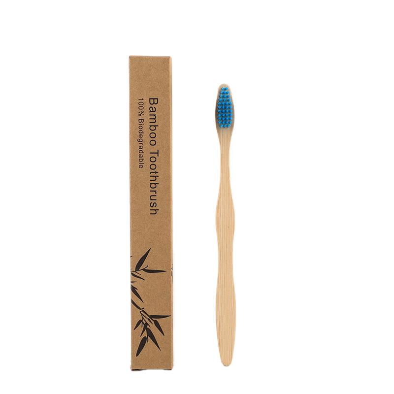 Stock and Custom Natural Kraft Box Biodegradable Bamboo Charcoal Bristle Adult Bamboo Toothbrush