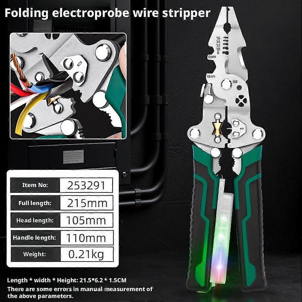 Folding Stripping Pliers With Voltage Tester