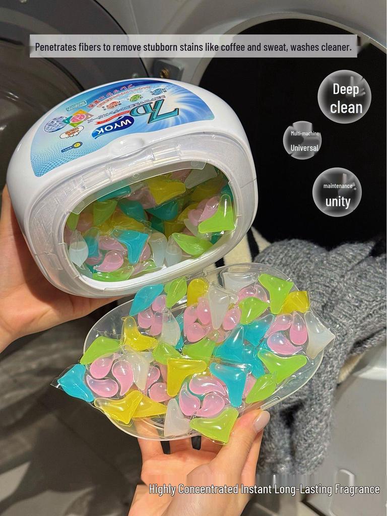 WYOK 7-in-1 Laundry Pods: Long-Lasting Fragrance, Softening, Concentrated Detergent, Stain Removal, Large Size