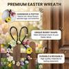 Yousheng Rabbit Garland Easy To Hang Bunny Themed Easter Wreath Spring Holiday Decoration Front Door Window Wall Porch Indoor Outdoor Easter Party