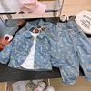 Girls Clothing Sets Spring Autumn Children's Clothing Cute Denim Jacket Cardigan Straight Leg Jeans Kids Suit