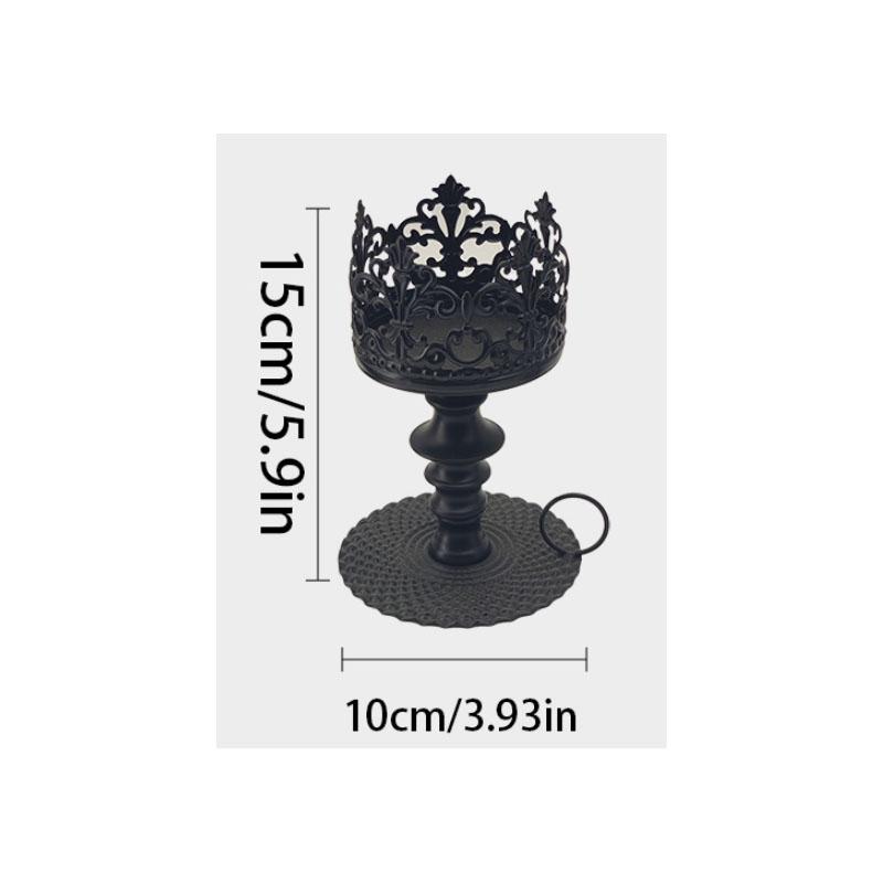Vintage Crown Candle Holder Electroplated Iron Royal Decor for Wedding/Home Antique Gothic Centerpiece