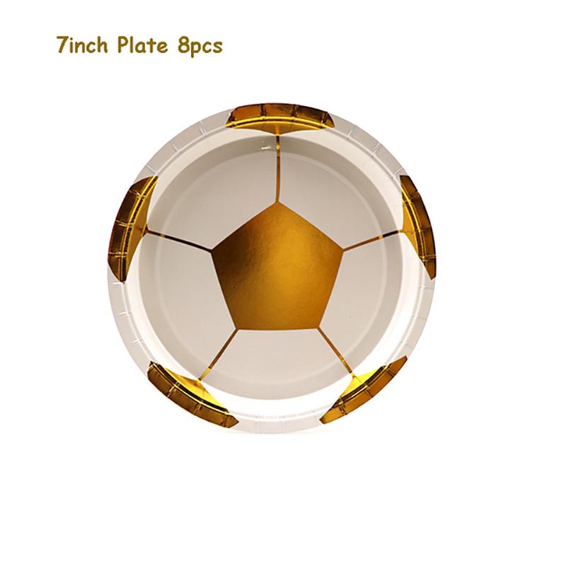 Football Theme Party Disposable Tableware Paper Plates Balloons Flags Birthday Decorate Foil Globos Soccer Sports Party Supplies