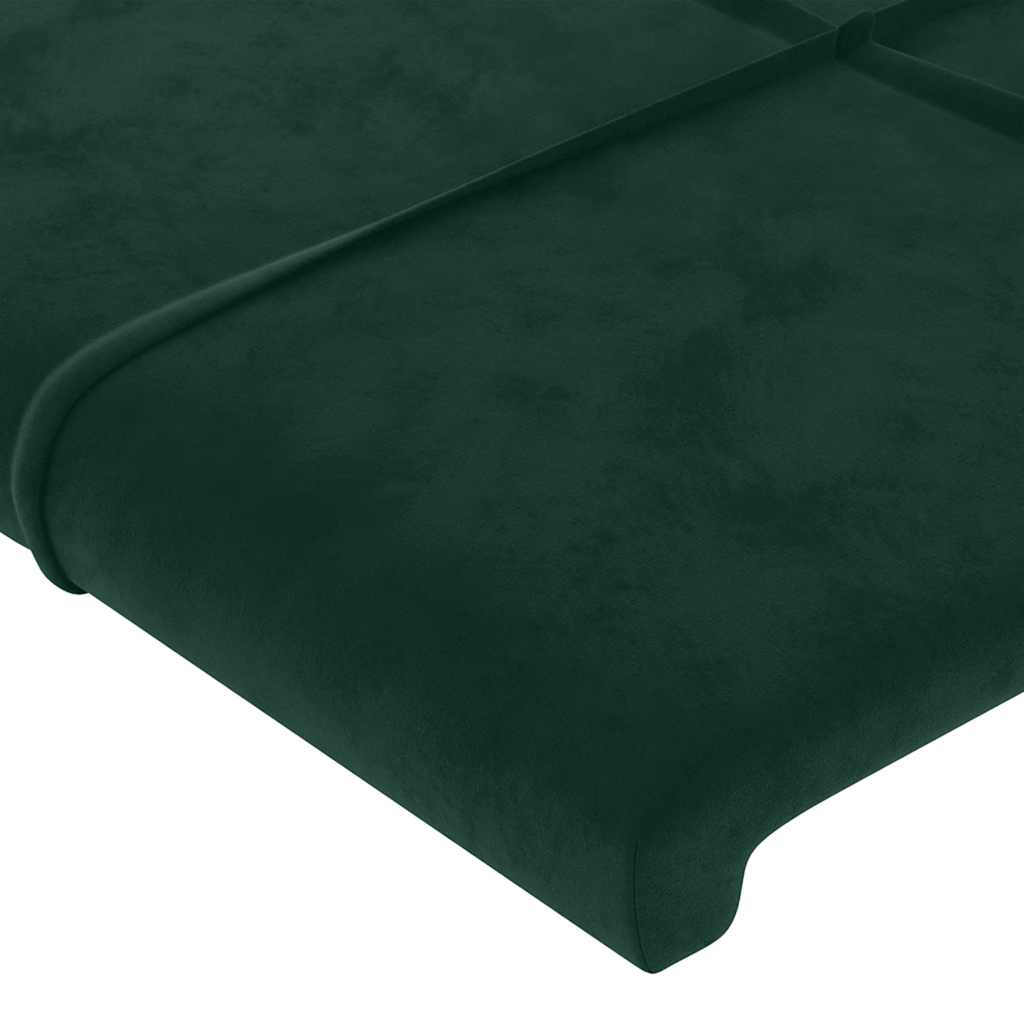 Vidaxl Zagłówek Do Łóżka Z Led, Ciemnozielony, 93X16X78/88 Cm, Aksamit