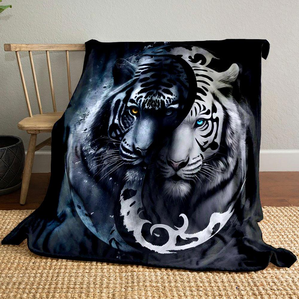 Yin Yang Tiger Contrast print blanket soft and cozy perfect for the living room bed sofa or a nap,gift