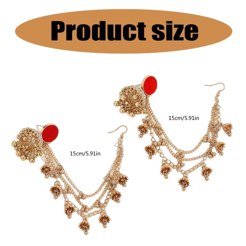 Elegant Dangle Earrings for Women Stylish Rhinestones Studded Earrings Bridal Accessory Ethnic Indian Style Jewelry