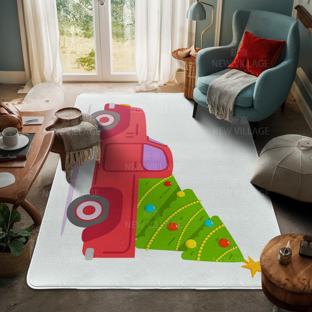 House Entrance Carpet Home Door Mat Living Room Bath Foot Bathroom Non-slip Water Absorption Rugs Bath Merry Christmas Winter