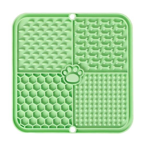 Dog Lick Mat, Pet Slow Feeder Mat with Suction Cups, Four Textured Zones, Silicone Pet Lick Mat for Dogs And Cats, Prevent Choking