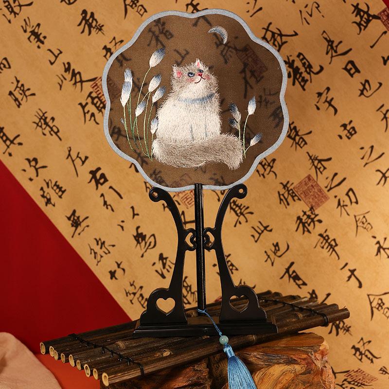 Handheld Embroidery Fan with Pendant Silk Fan Classical Chinese Style Fan  Chinese Wedding