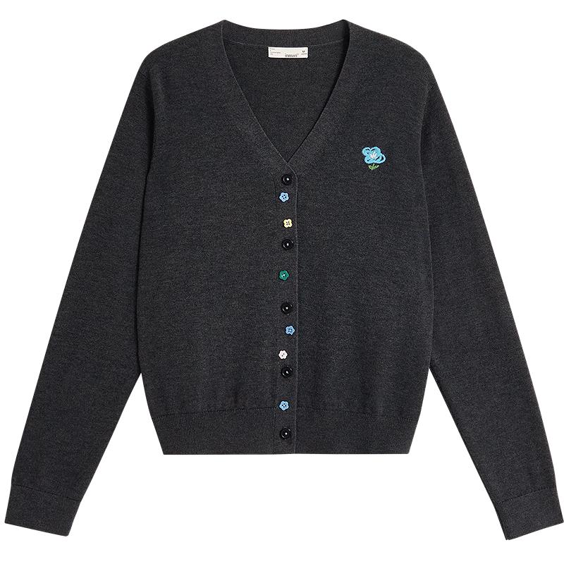 

Женский вязаный кардиган INMAN с V-образным вырезом и цветочной вышивкой XL