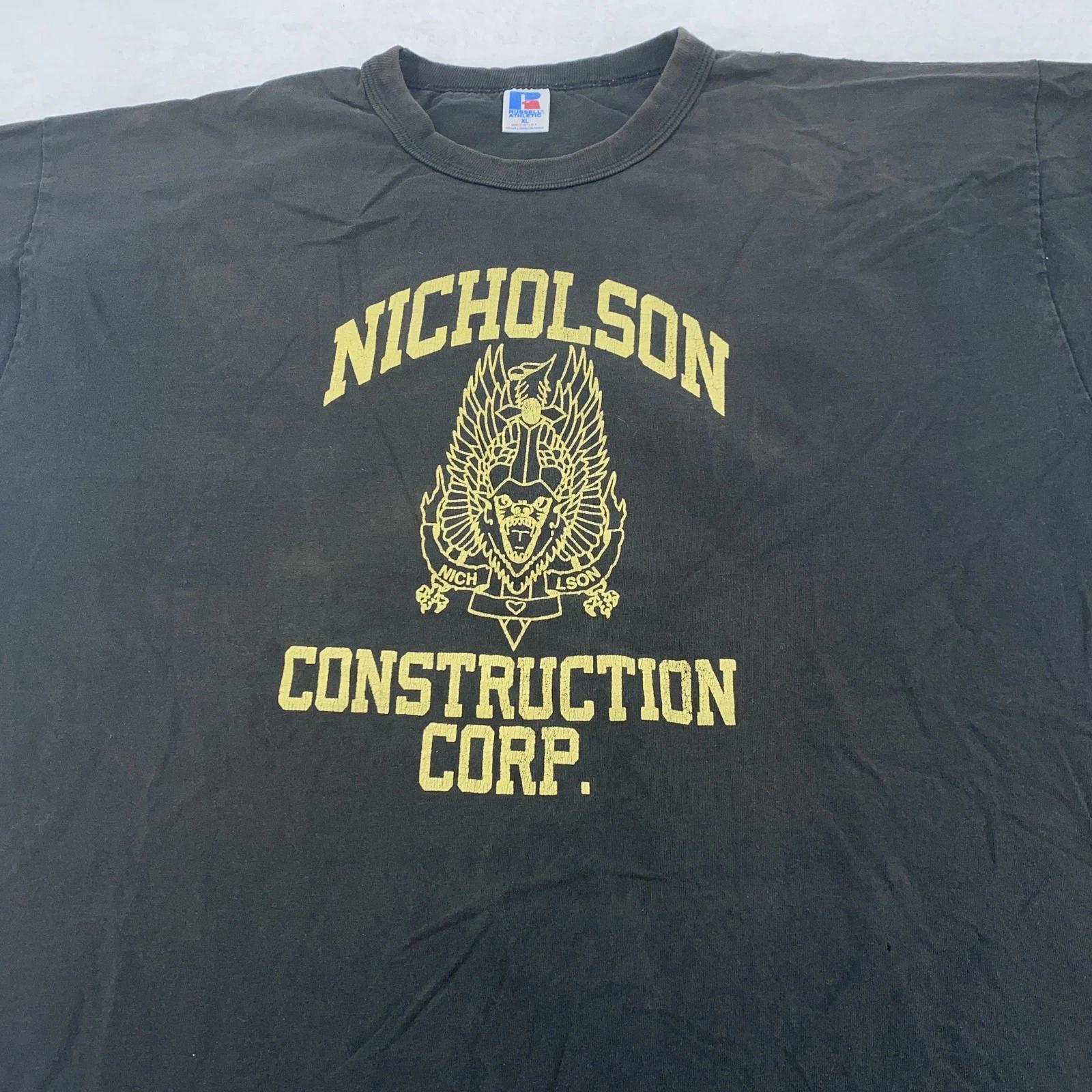 

Vintage FADED Nicholson Construction Corp T-Shirt Mens XL 90s USA XL