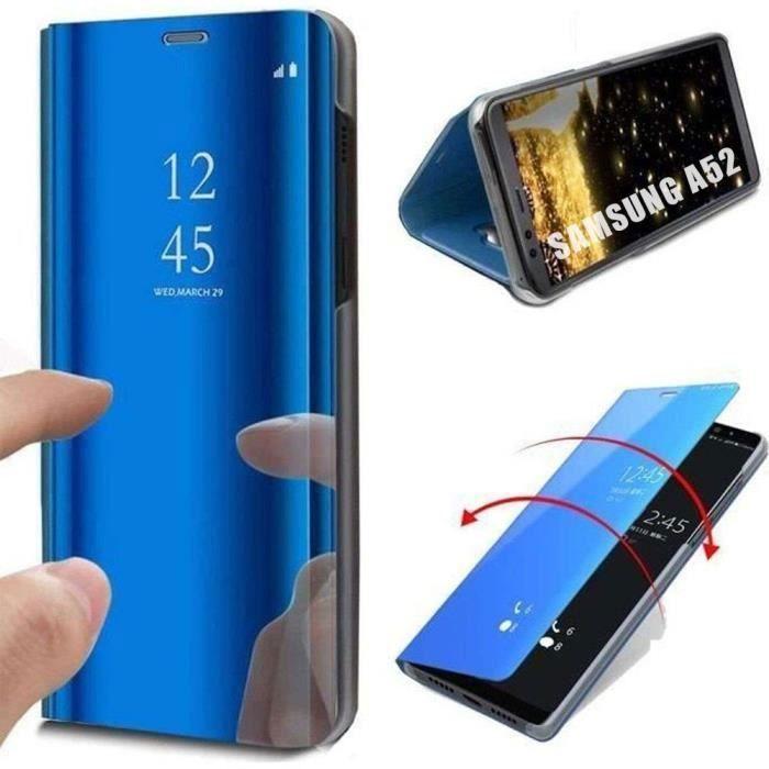 Coque rigide pour Samsung Galaxy A52 5G - PROSHOP - Rabat effet miroir - Bleu