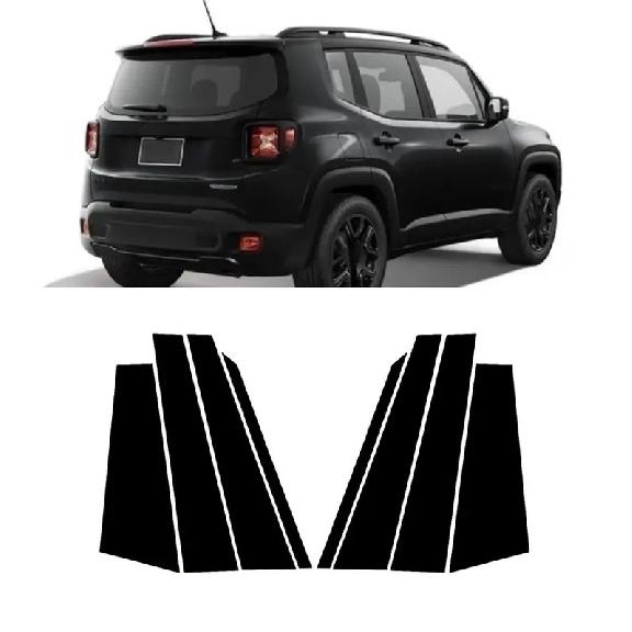 8Pcs Car Door Window Pillar Posts Trim Covers Sticker For Jeep Renegade 2015 2016 2017 2018