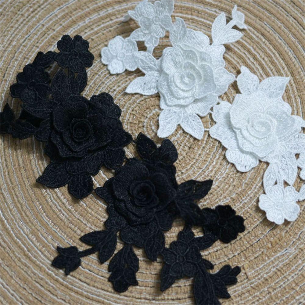 Lace Fabric Flower Applique Handmade Cloth Applique Clothes Accessory Cloth Patch  Dressmaking