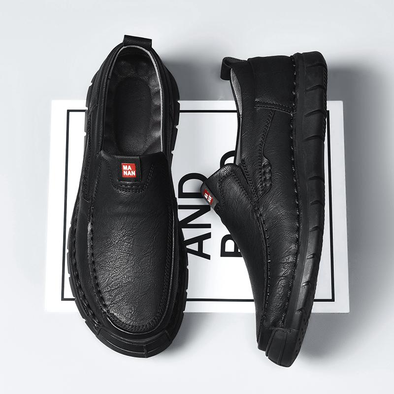 Fashion Soft Mens Leather Slip-ons Shoes New Arrival Leather Loafers Handmade Business Shoes Round Toe Casual Shoes Man Driving Footwear