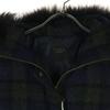 DAMA Collection Check Pattern Long Sleeve Down Coat M Navy Fur Removable Women Used