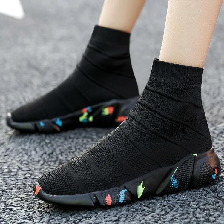 

Парные носки кроссовки женские мужские трикотажные сетчатые верхние дышащие спортивные носки ботинки женские массивные туфли высокие легкие кроссовки для ходьбы 47 камуфляжный