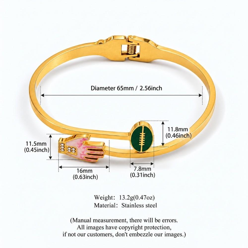 Rugby Baseball Golf Ball Sports Bracelets Non-fading Open Bangles Bracelets for Women Lady's Gift