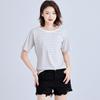 T-shirt a maniche corte a righe stile coreano da indossare sotto girocollo primavera da donna Ins moda donna top ampio taglia grande
