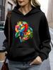 Women's Polyester Hoodie with Vibrant Parrot and Tropical Floral Design Lightweight and Durable for Casual Wear In Home Cafe or Ou