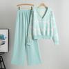 European & American Fashion Knit Wide-Leg Pants & Sweater Set - Women's Autumn Two-Piece