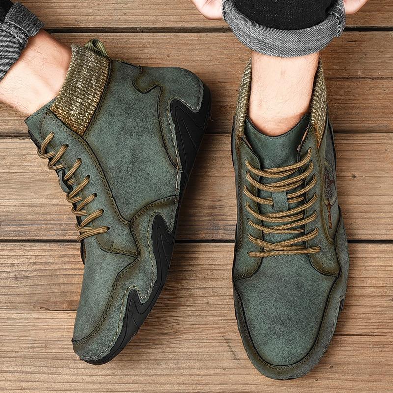 Autumn and winter men's shoes casual fashion men's tooling large size medium help sewing sole men's Martin boots men's warm shoes