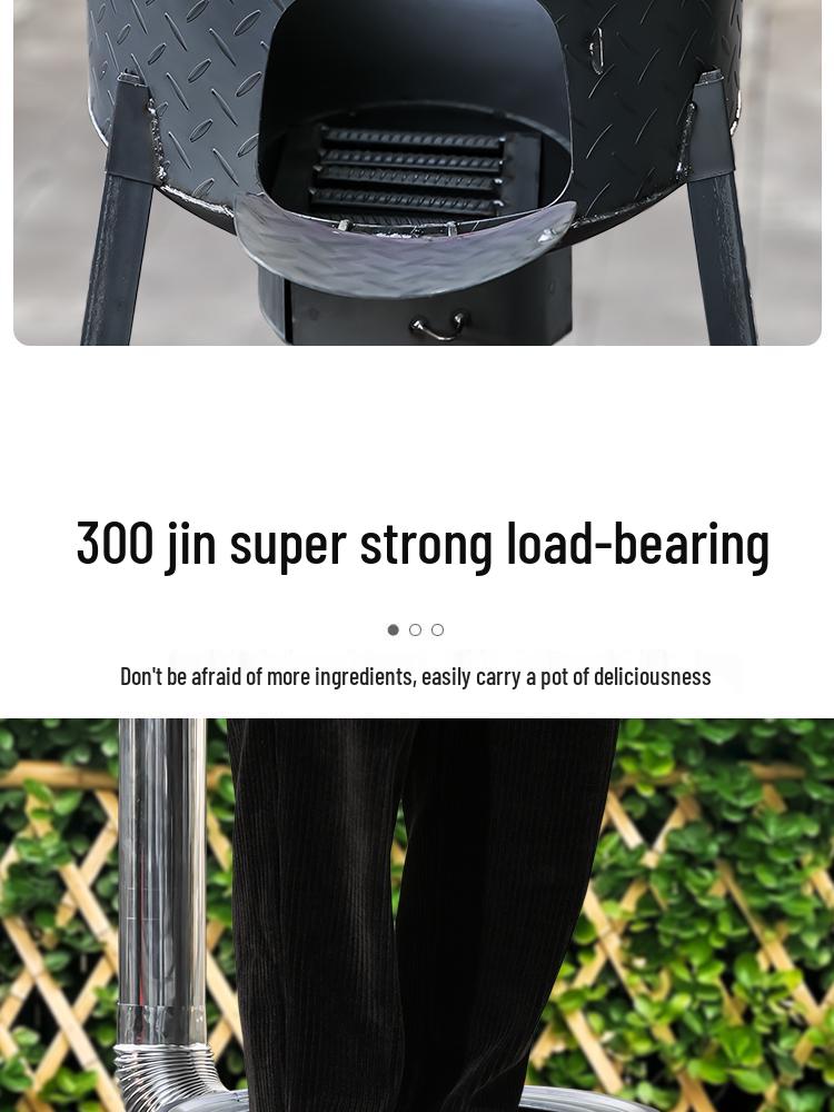 Portable Wood-Burning Stove for Home and Outdoor Use - Large Wok Stand, Clay Pot Compatible, Ideal for Rural Areas and Camping