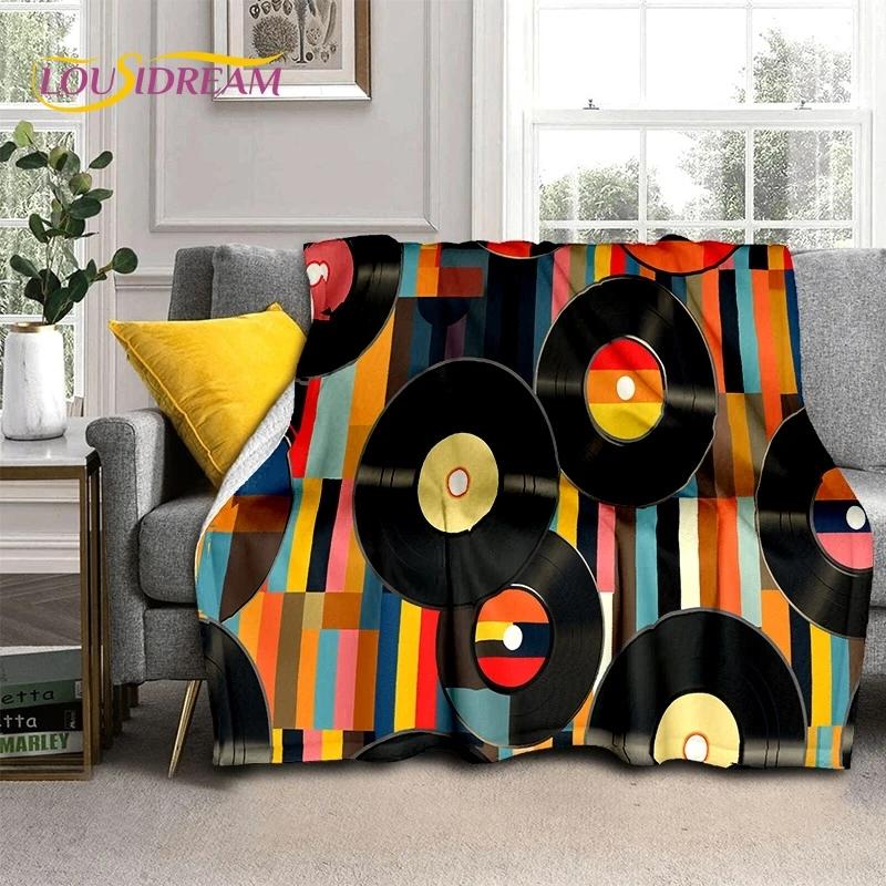 Vinyl Record Music DJ Screen Tape Soft Flannel Blanket for Bed Bedroom Sofa Picnic,Throw Blanket for Cover Outdoors Leisure Gift