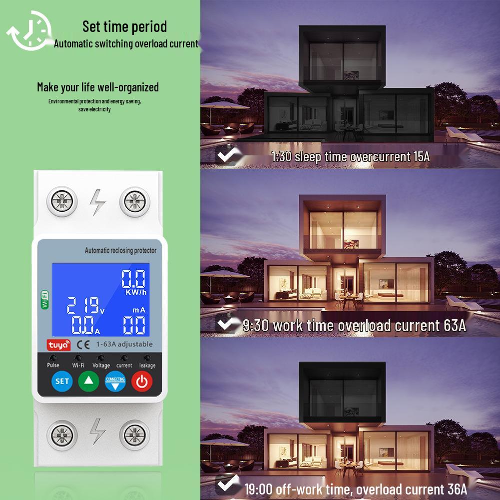 WiFi Smart Circuit Breaker with Automatic Reclosing and Over/Undervoltage Protection