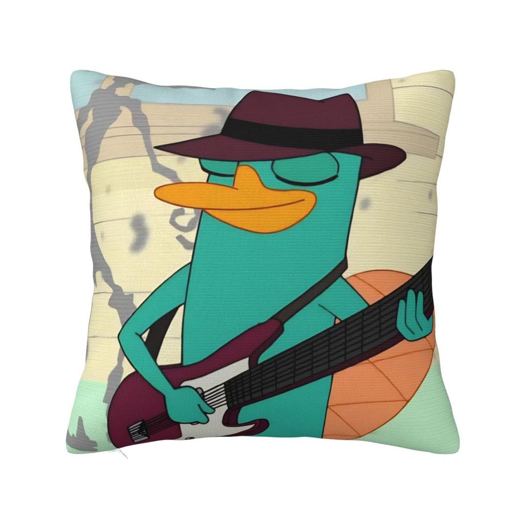 Perry The Platypus Square Pillow Case Cartoon Duck Cushion Covers Awesome Zippered Decor Pillowcase for Car cm